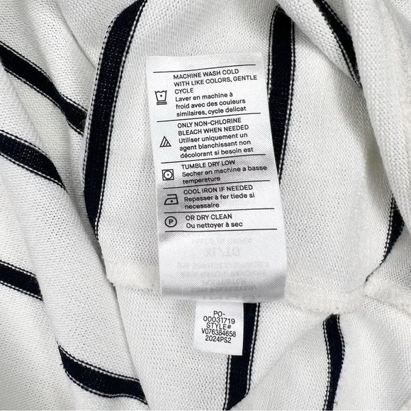 Vince Striped Wide Sleeve T-Shirt White Black Casual Soft Stretch size XL - Picture 8 of 8